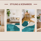 Ultra Soft Area Rug, Non Slip, Stain Resistant, Washable Area Rugs for Living Room, Bedroom, Tranquil Teal Abstract Escape(Green)