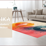 Ultra Soft Area Rug, Non Slip, Stain Resistant, Washable Area Rugs for Living Room, Bedroom, Gradient Moon Phase Boho Hallway Runner(Orange)