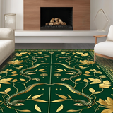 Ultra Soft Area Rug, Non Slip, Stain Resistant, Washable Area Rugs for Living Room, Bedroom, Rustic Wildlife Inspired Decor(Green)