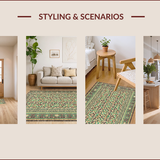 Ultra Soft Area Rug, Non Slip, Stain Resistant, Washable Area Rugs for Living Room, Bedroom, Rustic Neutral Tiled Motif(Beige)