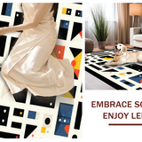 Ultra Soft Area Rug, Non Slip, Stain Resistant, Washable Area Rugs for Living Room, Bedroom, Vivid Modern Dice Print(Black)