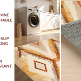 Ultra Soft Area Rug, Non Slip, Stain Resistant, Washable Area Rugs for Living Room, Bedroom, Elegant Trellis Pattern in Warm Hues(Beige)