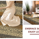 Ultra Soft Area Rug, Non Slip, Stain Resistant, Washable Area Rugs for Living Room, Bedroom, Textured Warm Leopard Vibe(Beige)