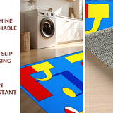 Ultra Soft Area Rug, Non Slip, Stain Resistant, Washable Area Rugs for Living Room, Bedroom, Vibrant Musical Notes Composition(Blue)