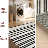 Contemporary Black and White Linear Contrast Featuring Bold Stripes(Beige)