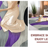 Ultra Soft Area Rug, Non Slip, Stain Resistant, Washable Area Rugs for Living Room, Bedroom, Sophisticated Grey and Purple Fusion(Purple)