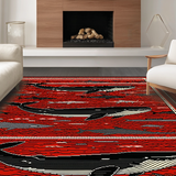 Elegant Black Whale Silhouette(Red)