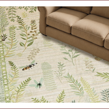 Ultra Soft Area Rug, Non Slip, Stain Resistant, Washable Area Rugs for Living Room, Bedroom, Artistic Nature-Inspired Insect Motif(Beige)