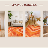 Ultra Soft Area Rug, Non Slip, Stain Resistant, Washable Area Rugs for Living Room, Bedroom, Vibrant Shaggy Abstract Aesthetic(Orange)