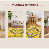Ultra Soft Area Rug, Non Slip, Stain Resistant, Washable Area Rugs for Living Room, Bedroom, Chic Modern Diamond Aesthetic(Yellow)