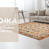 Ultra Soft Area Rug, Non Slip, Stain Resistant, Washable Area Rugs for Living Room, Bedroom, Cozy Modern Tiled Aesthetic(Orange)
