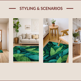 Ultra Soft Area Rug, Non Slip, Stain Resistant, Washable Area Rugs for Living Room, Bedroom, Modern Abstract Green Tones Design(Green)
