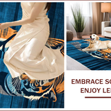 Ultra Soft Area Rug, Non Slip, Stain Resistant, Washable Area Rugs for Living Room, Bedroom, Modern Dark Blue Animal Motif(Orange)