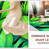 Ultra Soft Area Rug, Non Slip, Stain Resistant, Washable Area Rugs for Living Room, Bedroom, Tropical Palm Shaped Kitchen Plush Washable Mat(Green)