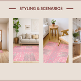 Ultra Soft Area Rug, Non Slip, Stain Resistant, Washable Area Rugs for Living Room, Bedroom, Stylish Abstract Animal Motif(Pink)