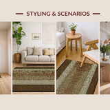 Ultra Soft Area Rug, Non Slip, Stain Resistant, Washable Area Rugs for Living Room, Bedroom, Elegant Wild Print Composition(Brown)