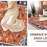 Ultra Soft Area Rug, Non Slip, Stain Resistant, Washable Area Rugs for Living Room, Bedroom, Colorful Cozy Retro Pattern(Orange)