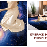 Ultra Soft Area Rug, Non Slip, Stain Resistant, Washable Area Rugs for Living Room, Bedroom, Whimsical Starfield Design Element(Blue)