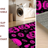Ultra Soft Area Rug, Non Slip, Stain Resistant, Washable Area Rugs for Living Room, Bedroom, Chic Contemporary Halloween Motif(Pink)