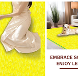 Ultra Soft Area Rug, Non Slip, Stain Resistant, Washable Area Rugs for Living Room, Bedroom, Trendy Bright Layered Shapes(Yellow)