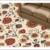 Ultra Soft Area Rug, Non Slip, Stain Resistant, Washable Area Rugs for Living Room, Bedroom, Light Brown Vintage Floral Dining Room(Beige)