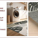 Ultra Soft Area Rug, Non Slip, Stain Resistant, Washable Area Rugs for Living Room, Bedroom, Tropical Inspired Leaf Aesthetic(Beige)