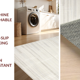 Ultra Soft Area Rug, Non Slip, Stain Resistant, Washable Area Rugs for Living Room, Bedroom, Sleek Neutral Luxe Vibe(Ivory)