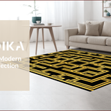 Geometric Retro Black Gold Motif(Black)