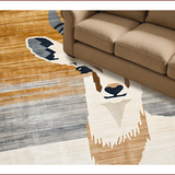Ultra Soft Area Rug, Non Slip, Stain Resistant, Washable Area Rugs for Living Room, Bedroom, Chic Light Gray Animal Motif(Beige)