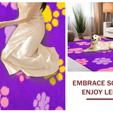 Ultra Soft Area Rug, Non Slip, Stain Resistant, Washable Area Rugs for Living Room, Bedroom, Colorful Artistic Animal Claw Arrangement(Purple)