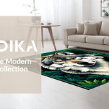 Ultra Soft Area Rug, Non Slip, Stain Resistant, Washable Area Rugs for Living Room, Bedroom, Lush Jungle Animal Illustration(Brown)