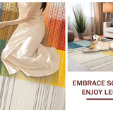 Ultra Soft Area Rug, Non Slip, Stain Resistant, Washable Area Rugs for Living Room, Bedroom, Chic Neutral Tasseled Aesthetic(Orange)