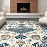 Elegant Floral Distressed Motif(Blue)