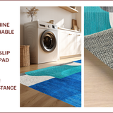 Ultra Soft Area Rug, Non Slip, Stain Resistant, Washable Area Rugs for Living Room, Bedroom, Modern Abstract Blue Teal Living Room Rug(Blue)