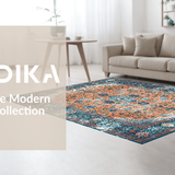 Ultra Soft Area Rug, Non Slip, Stain Resistant, Washable Area Rugs for Living Room, Bedroom, Sophisticated Rust Ogee Pattern(Orange)