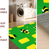 Ultra Soft Area Rug, Non Slip, Stain Resistant, Washable Area Rugs for Living Room, Bedroom, Modern Playful Insect Motif(Green)