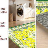 Ultra Soft Area Rug, Non Slip, Stain Resistant, Washable Area Rugs for Living Room, Bedroom, Playful Soft Toned Medallion Style(Yellow)