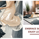 Ultra Soft Area Rug, Non Slip, Stain Resistant, Washable Area Rugs for Living Room, Bedroom, Charming Gray Toned Wildlife Art(Gray)