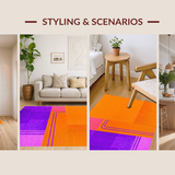 Ultra Soft Area Rug, Non Slip, Stain Resistant, Washable Area Rugs for Living Room, Bedroom, Interactive Playful Liquid Aesthetic(Orange)