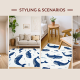 Ultra Soft Area Rug, Non Slip, Stain Resistant, Washable Area Rugs for Living Room, Bedroom, Bright Contemporary Whimsical Design(White)