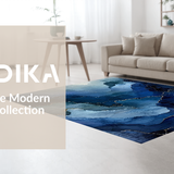Ultra Soft Area Rug, Non Slip, Stain Resistant, Washable Area Rugs for Living Room, Bedroom, Indigo Cascade Rug, Sapphire Swirl, Abstract Wash Effect(Blue)