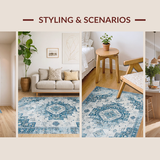 Chic Distressed Tiled Design(Blue)