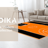 Ultra Soft Area Rug, Non Slip, Stain Resistant, Washable Area Rugs for Living Room, Bedroom, Cheerful Basketball Artwork Concept(Orange)