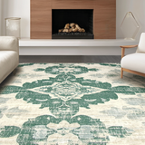 Ultra Soft Area Rug, Non Slip, Stain Resistant, Washable Area Rugs for Living Room, Bedroom, Serene Earthy Tones Floral Style(Gray)
