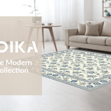 Ultra Soft Area Rug, Non Slip, Stain Resistant, Washable Area Rugs for Living Room, Bedroom, Rustic Botanical Illustrative Style(Ivory)