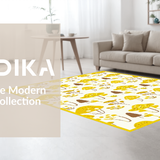 Ultra Soft Area Rug, Non Slip, Stain Resistant, Washable Area Rugs for Living Room, Bedroom, Lively Abstract Nature Embrace(Yellow)