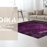 Ultra Soft Area Rug, Non Slip, Stain Resistant, Washable Area Rugs for Living Room, Bedroom, Elegant Distressed Oriental Motif(Purple)
