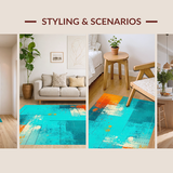 Contemporary Colorful Swirl Motif(Blue)