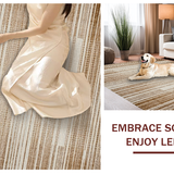 Ultra Soft Area Rug, Non Slip, Stain Resistant, Washable Area Rugs for Living Room, Bedroom, Elegant Textured Warmth Design(Beige)