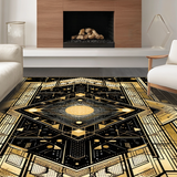 Ultra Soft Area Rug, Non Slip, Stain Resistant, Washable Area Rugs for Living Room, Bedroom, Elegant Trellis Patterned Design(Gold)